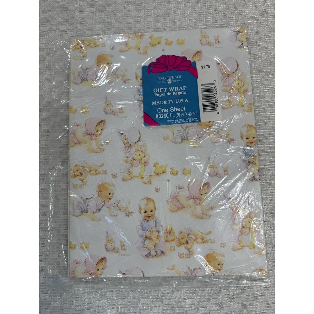 Vintage Wrapping Paper Lot - retro Baby, Small Child, Baby Shower
